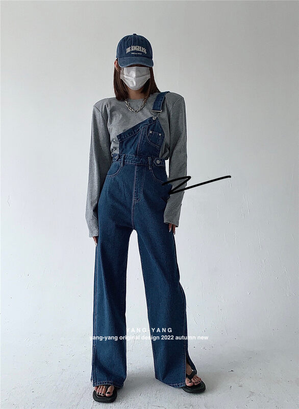 New in autumn!【YANG-YANG】Korean all-match camouflage denim overalls Y1322# CLS