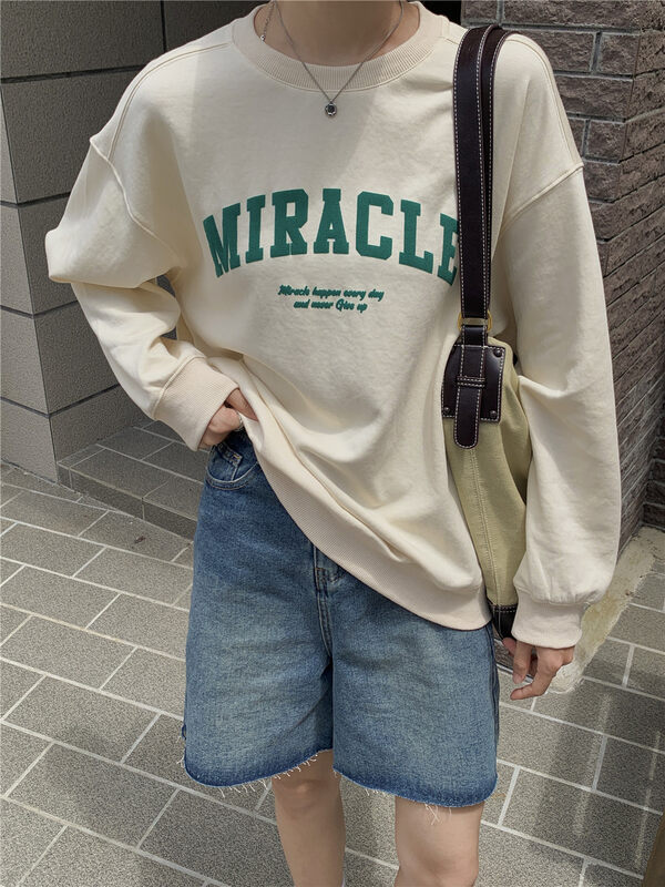 New in autumn! [Rina] Korean ins letter printed loose sweater 123E063# ZXX