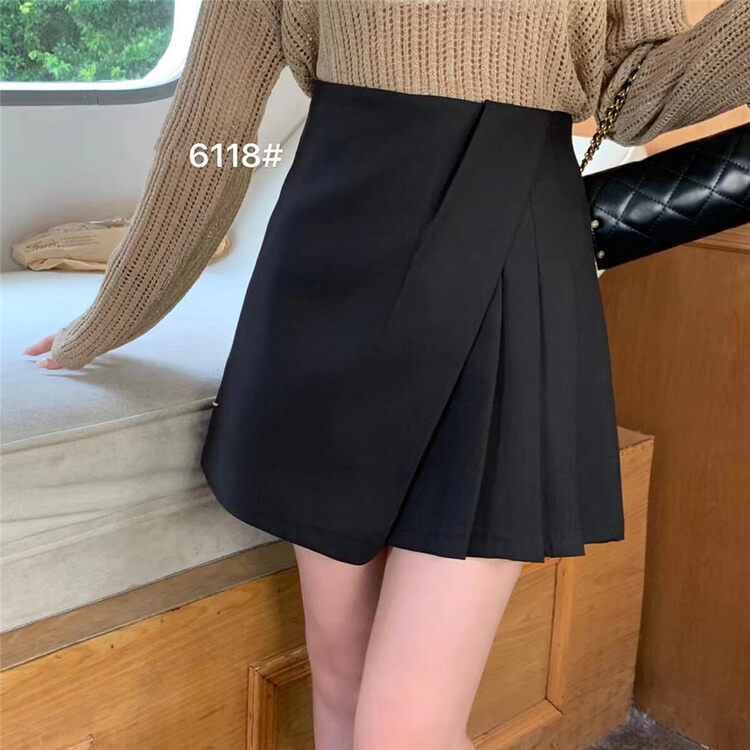 New in early autumn! [6688] Neat short pleated design skirt 6118# WPL