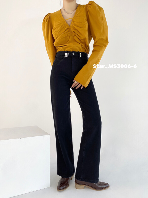 [STAR] Autumn Shangxin Korean high-end simple loose straight wide-leg jeans WS3006-6# CQW
