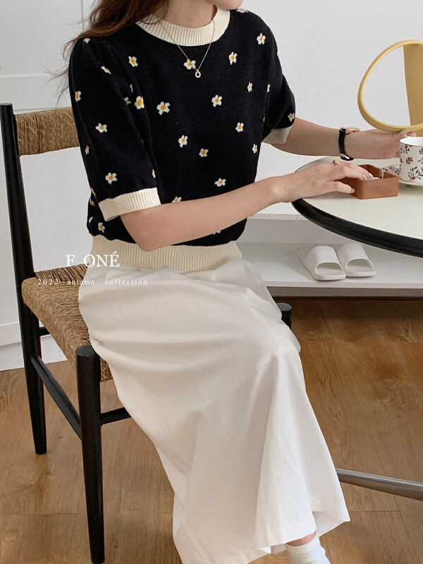 New in early autumn! [F ONE] Korean ins round neck jacquard sweater 26118# WPL