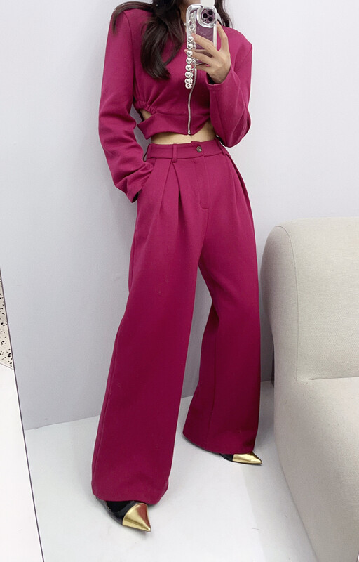 New in autumn! [Xixi] Simple short jacket + fashionable casual pants two-piece suit 5151-9# OZQ
