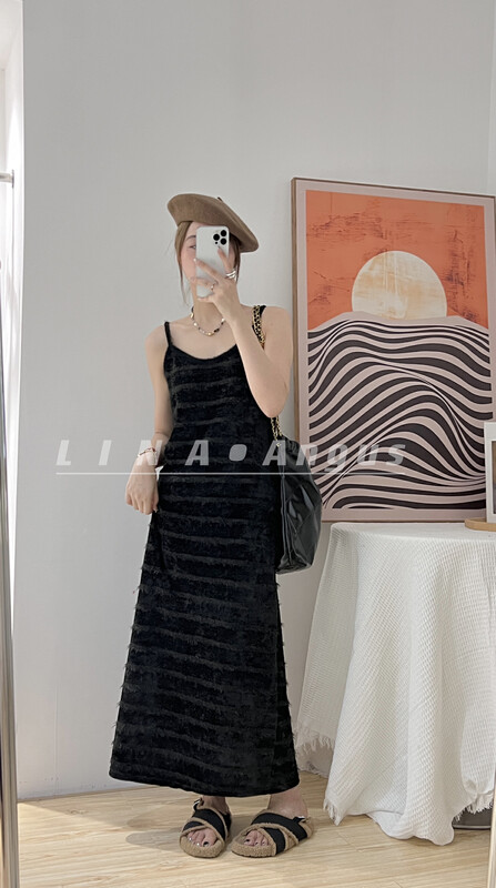 Autumn is new! [LINA] tassel loose Korean style bottoming dress 7095# HJY
