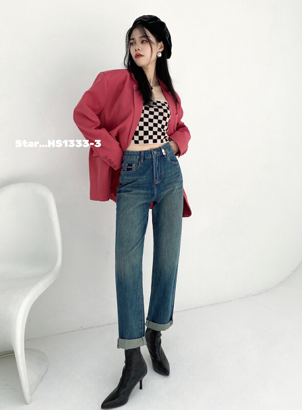[STAR] Autumn new big-name simple, loose and thin old harem jeans HS1333# CQW