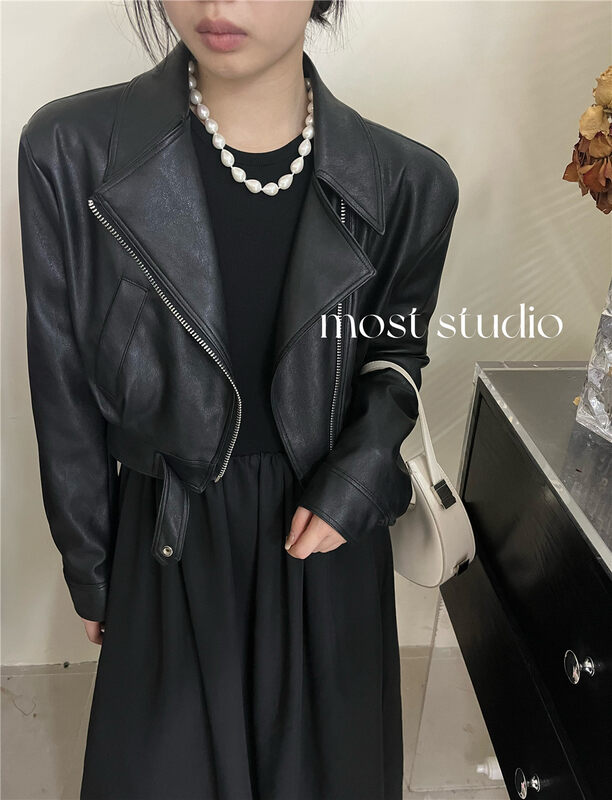 Autumn is new! [MOST] zipper is thin and short leather jacket 97529# ZJY