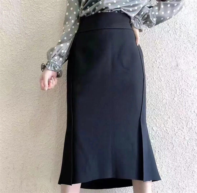 New in early autumn!【6688】Fashion solid color mid-length skirt 6652# WPL
