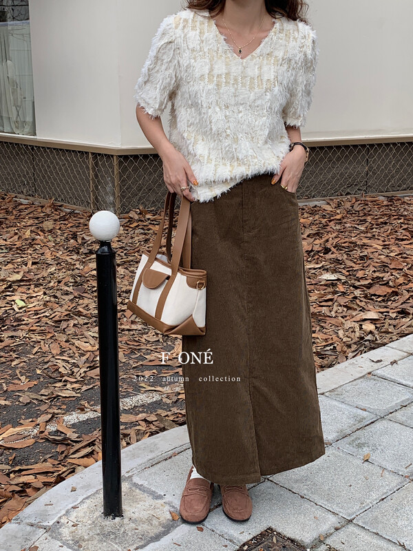 New in autumn!【F ONE】High waist Korean version all-match skirt 26167# WPL