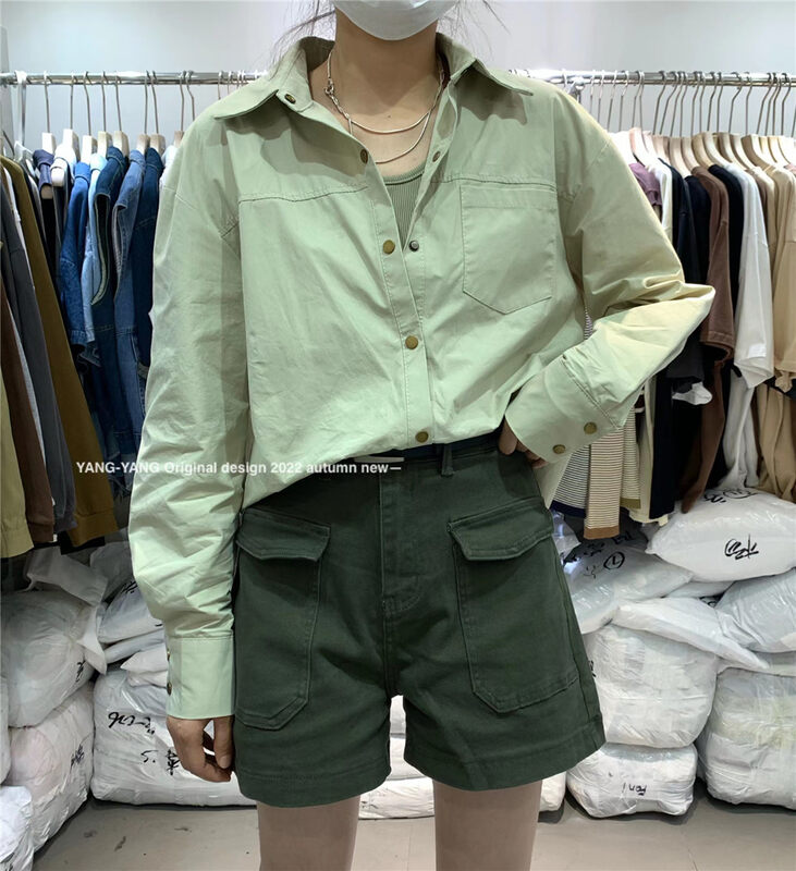 New in autumn!【YANG-YANG】Korean style fake two-piece all-match casual shirt C5151# CLS