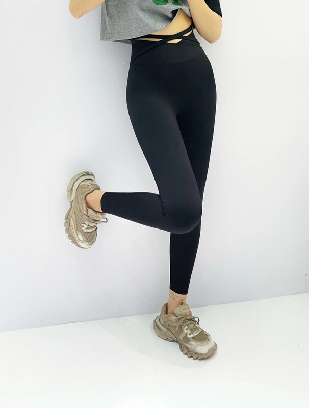 New in autumn! [Xixi] Versatile buttocks, abdomen, crossover Barbie leggings 5138# OZQ