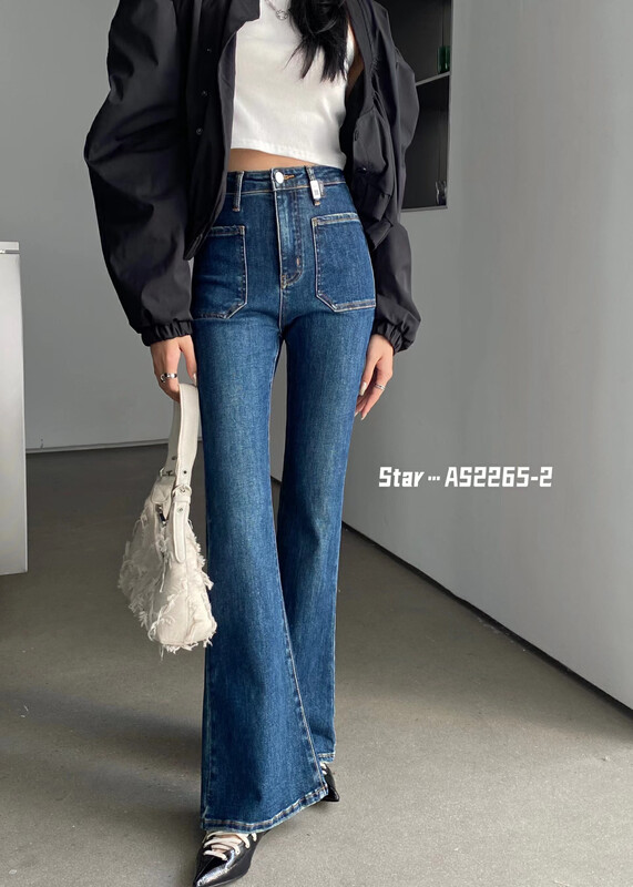 [STAR] Autumn on the new net red retro high-end slimming jeans AS2265-2# CQW