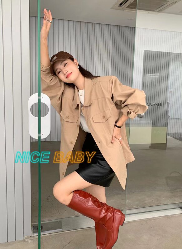 New in autumn!【NICE BABY】Korean version of long-sleeved button-up denim jacket 8957# WTT