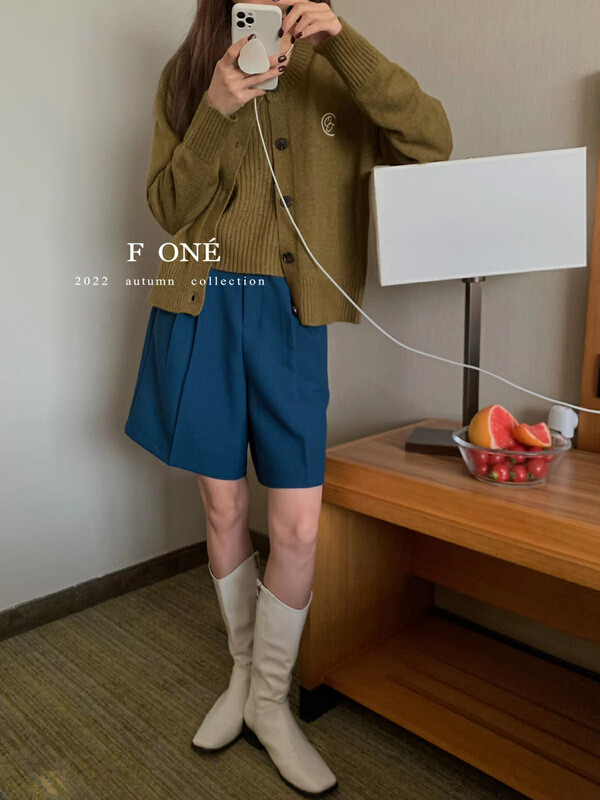 New in autumn! [F ONE] Simple knitted cardigan + versatile vest two-piece suit 26186# WPL
