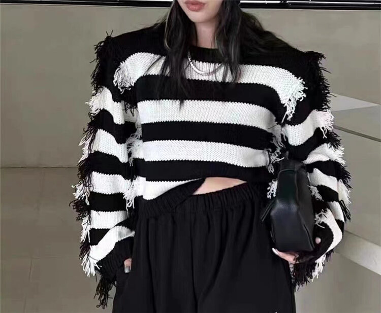 New in autumn! [MOST] round neck raw edge lazy warm sweater 6221# ZJY