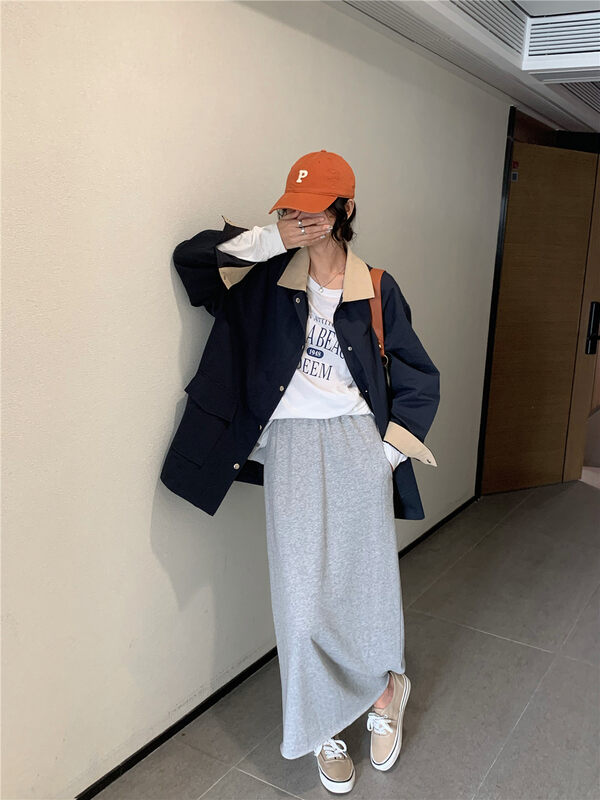 New in early autumn! [Rina] stitching and contrasting all-match mid-length trench coat 223L025# ZXX