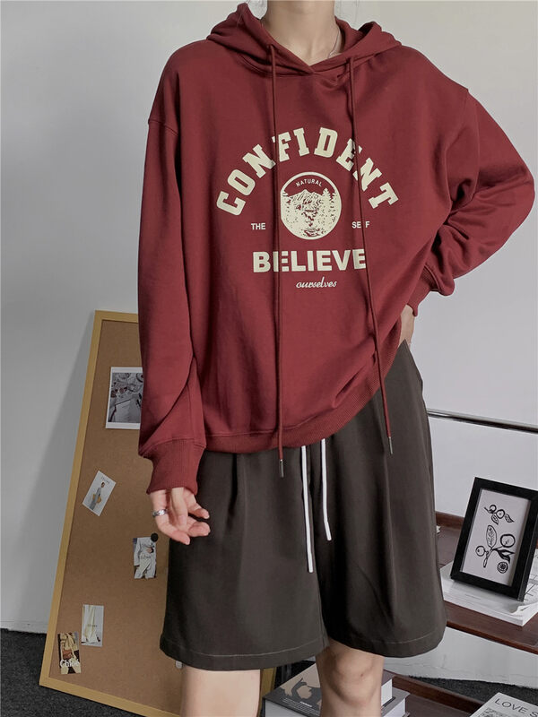 New in autumn! [Rina] Retro alphabet print hooded sweater 123E057# ZXX