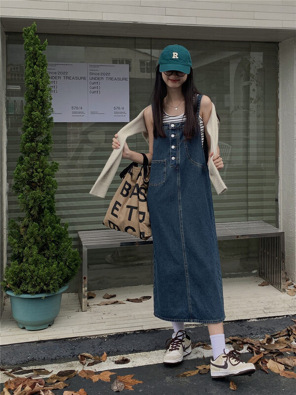 New in autumn! [Rina] Korean single-pocket denim skirt 523S067# ZXX