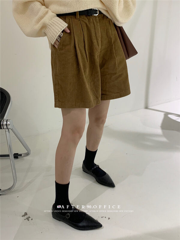 New in autumn!【AFTER.90】Slim and comfortable casual shorts (with belt) 2279# L