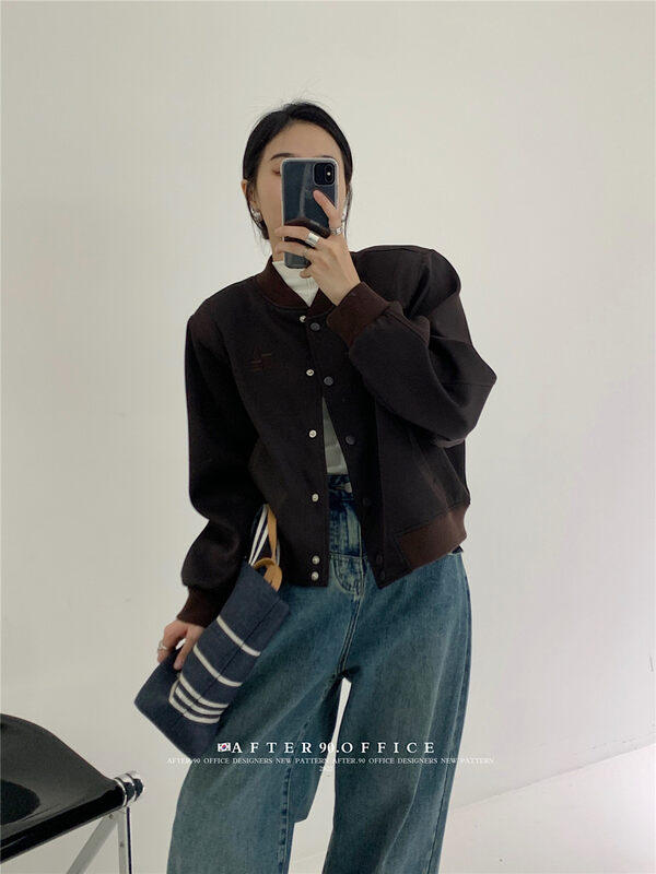 Autumn is new!【AFTER.90】Single-breasted comfortable all-match short jacket (only for jackets) A2220# L