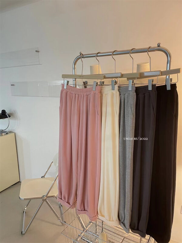New in early autumn! [UNCLE BE] Neat Elastic Waist Thin Casual Pants 5055# L