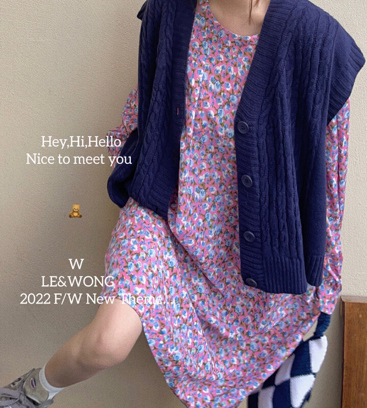 [LE&WONG] Korean school girl age-reducing girl simple solid color vest pure version vest 7005