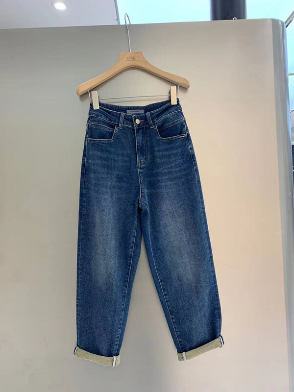 New in autumn!【RJ1980】High waist solid color all-match jeans 63569# HYY