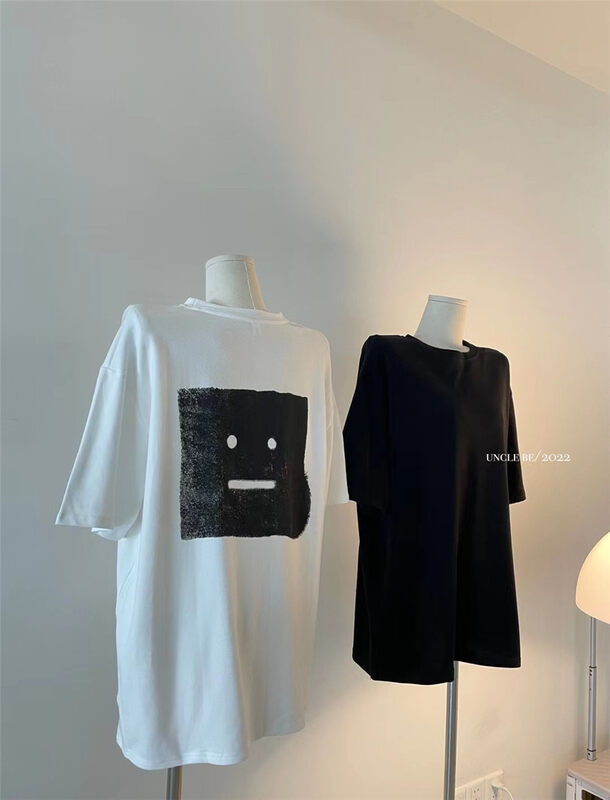[UNCLE BE] Back Smiley Print Loose Short Sleeve T-Shirt (T-shirt only) 3119# L