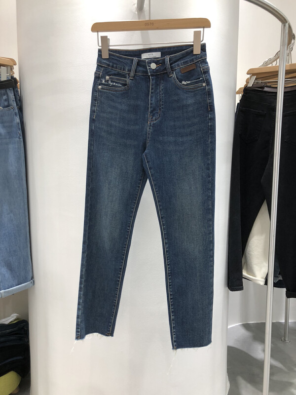 New in autumn!【0576JEANS】Korean version of high elastic straight jeans 50018# LSL