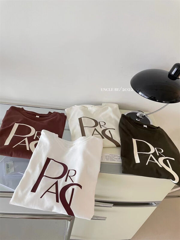 New in early autumn! [UNCLE BE] Letters Comfortable Versatile Short Sleeve T-Shirt 3125# L