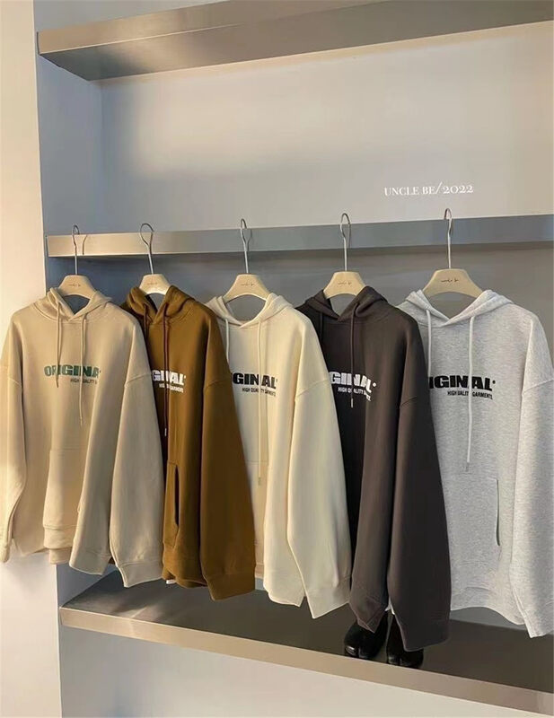 New in autumn! [UNCLE BE] Letter Print Hooded Sweater 3158# L