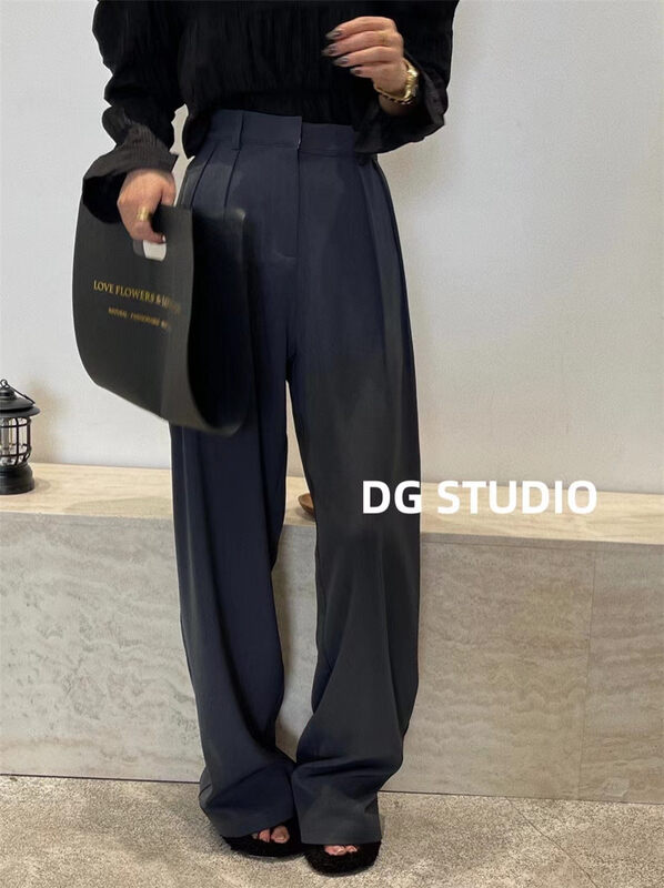 New in early autumn!  [DG] European version of high waist and thin wide leg trousers 8268# XJ