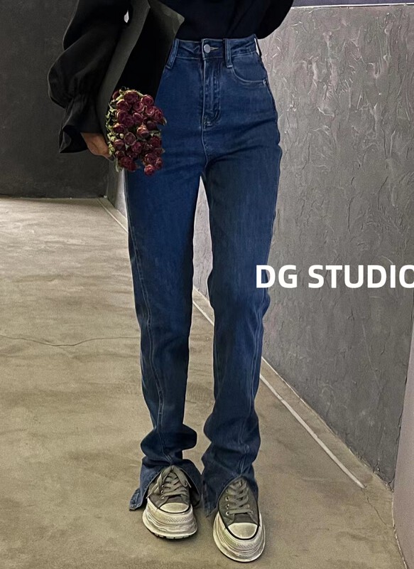 Early autumn new [DG] giant slim front slit super stretch jeans 8213# XJ
