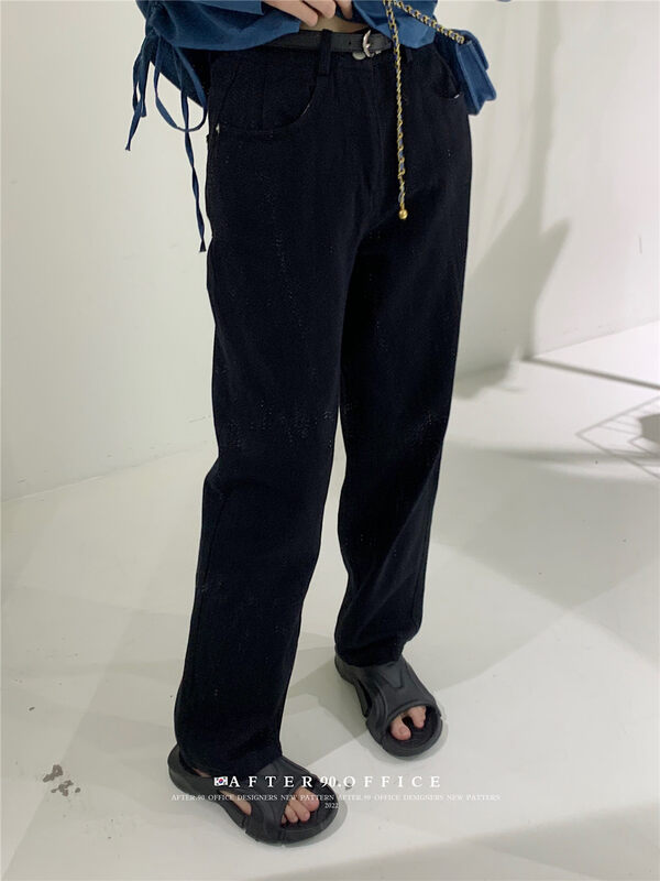 New in autumn!【AFTER.90】Korean straight all-match jeans (with belt) 3317# L