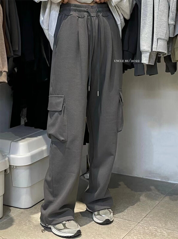 New in autumn!【UNCLE BE】Korean loose and slim pocket casual pants 5070# L