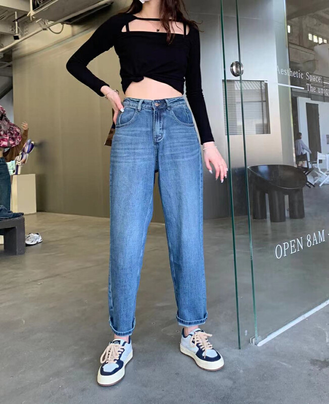 New in autumn!【RJ1980】Slim slim fit jeans 63531# HYY