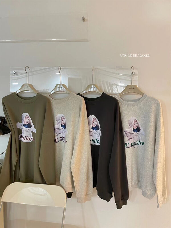 New for Autumn!【UNCLE BE】Round Neck Pullover Comfortable Versatile Sweater 3153# L