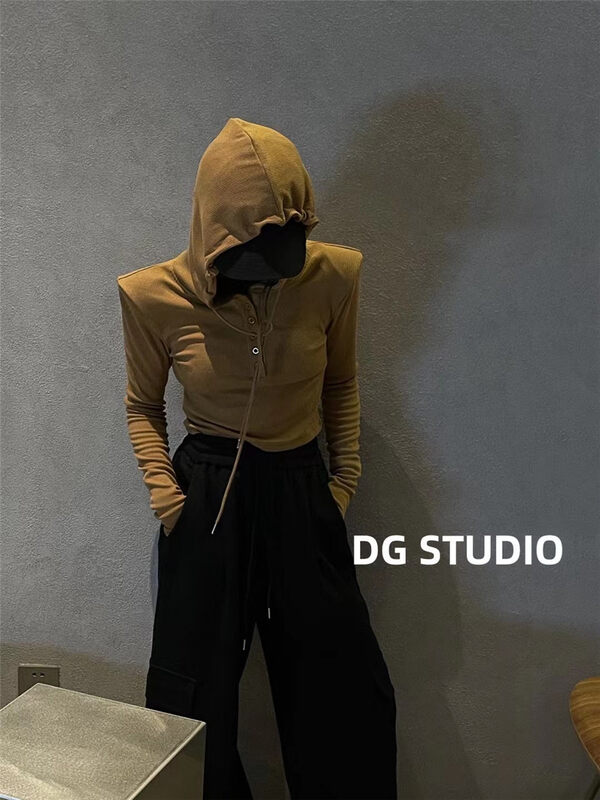 New in autumn! [DG] casual hooded slim long-sleeved T-shirt 8312# XJ