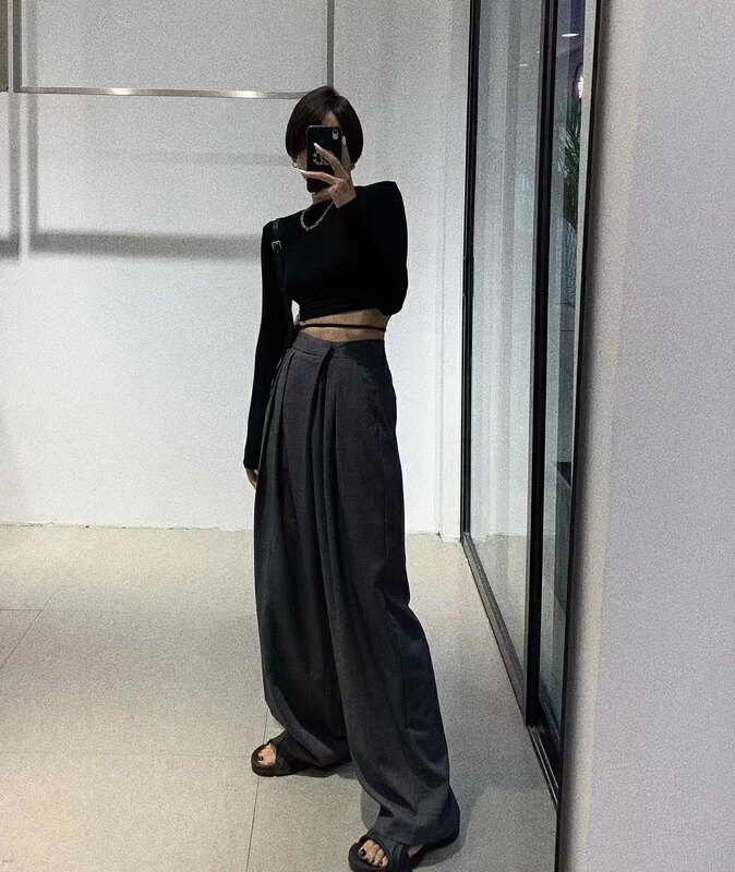 New in early autumn! [DG] High-quality wide-leg diagonal button trousers 8226# XJ