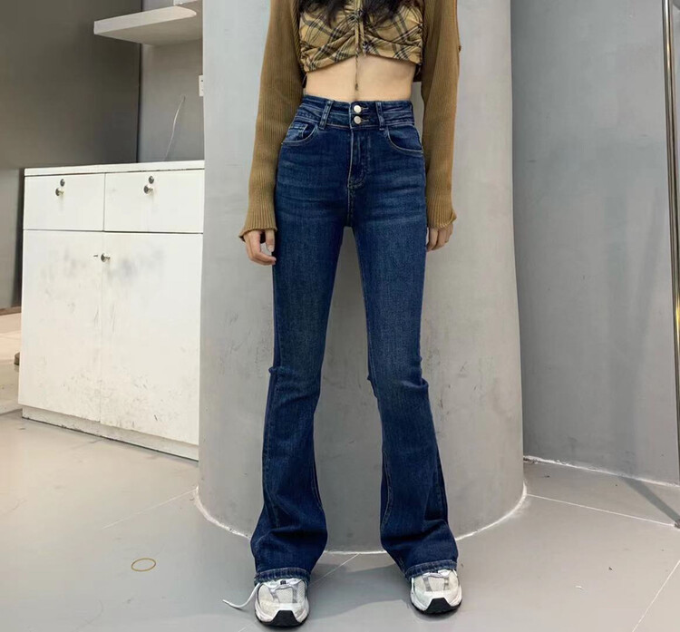 New in autumn!【RJ1980】Korean stretch slim fit flared jeans 63517# HYY