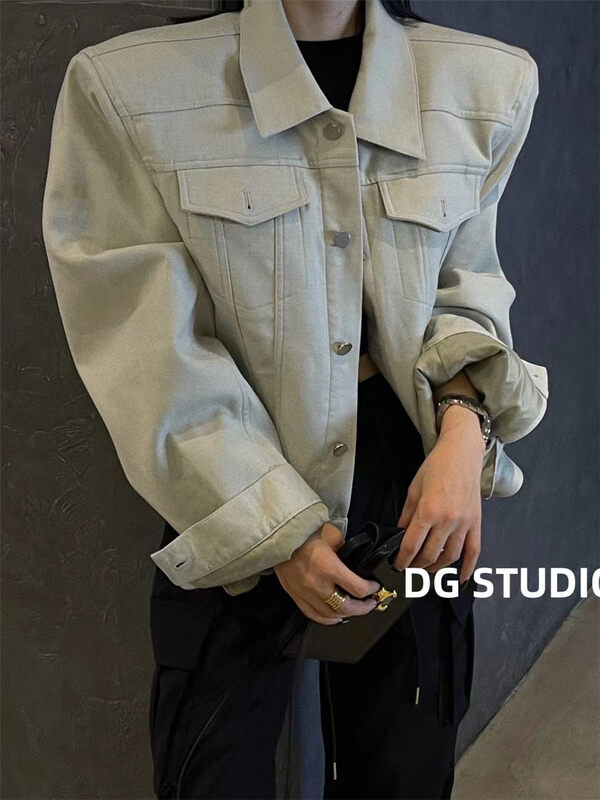 New in autumn! [DG] Temperament and high-quality right-angle shoulder short jacket 8309# XJ