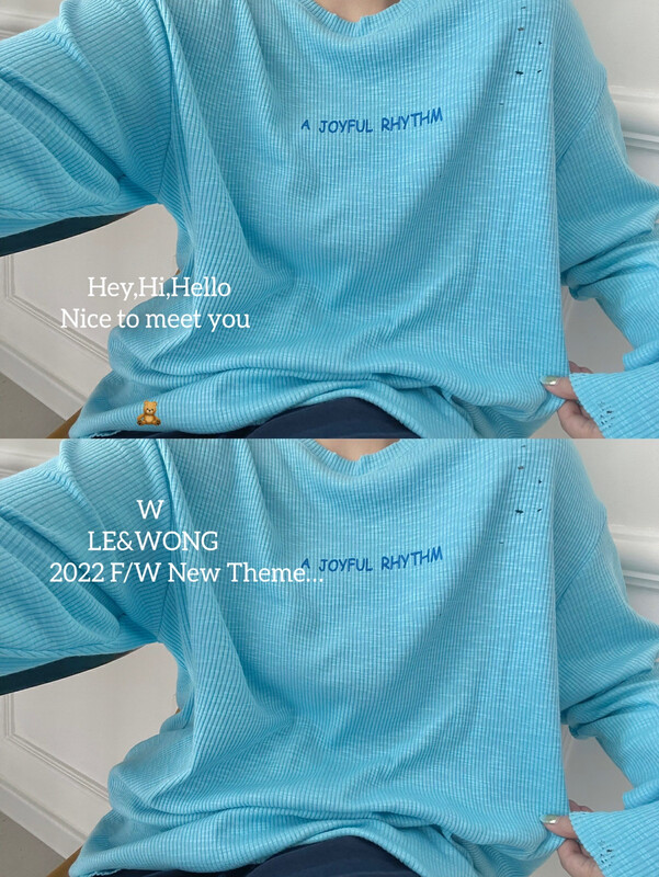 【LE&WONG】Recommended popular style brushed and damaged design bottoming shirt (multicolor bottoming top) 1876# FHX