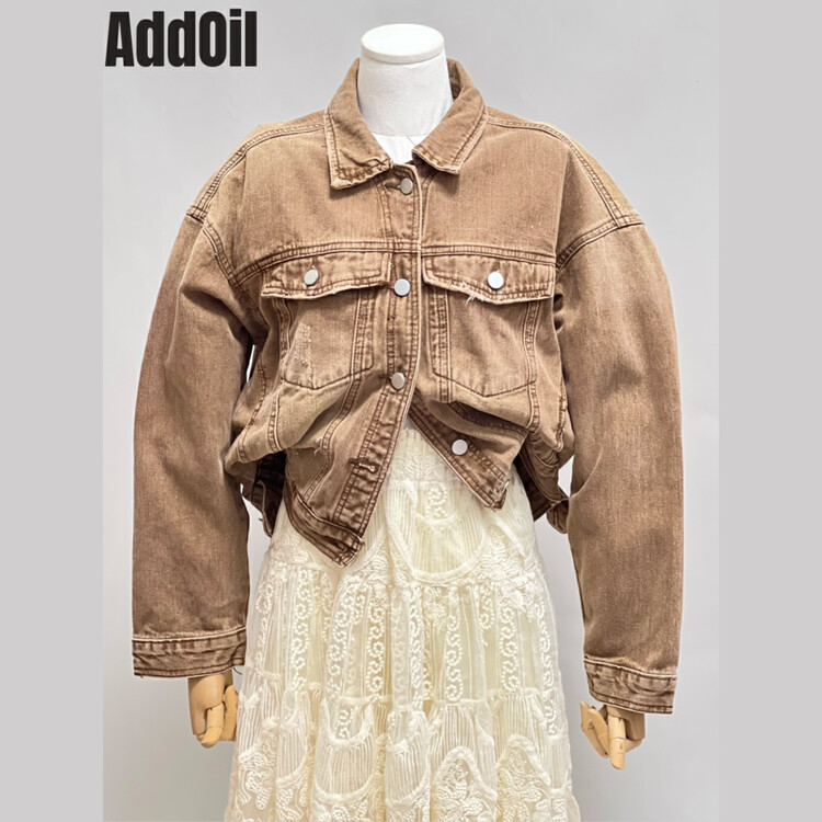 New in autumn! [ADDOIL] Retro wash all-match denim jacket 11698# ZXL