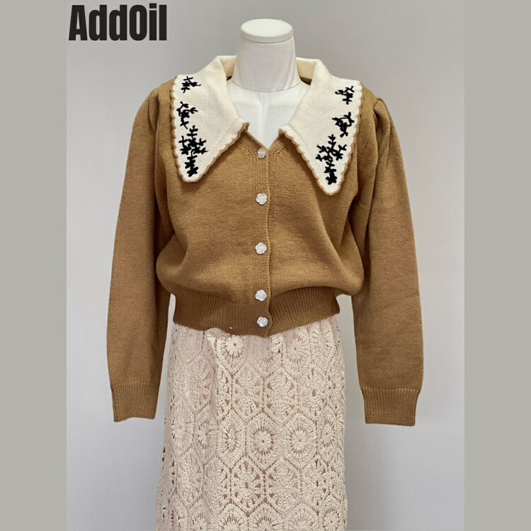 New in autumn! [ADDOIL] Korean version of retro craft warm sweater 8690-1# ZXL