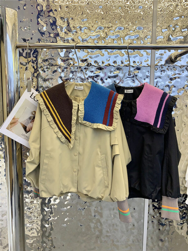 Autumn is new! [Yayiro] stitching lapel niche short jacket 2562# GYJ