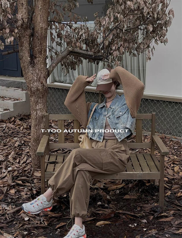 New in autumn! [Yayiro] stitching design loose denim jacket 2770# GYJ