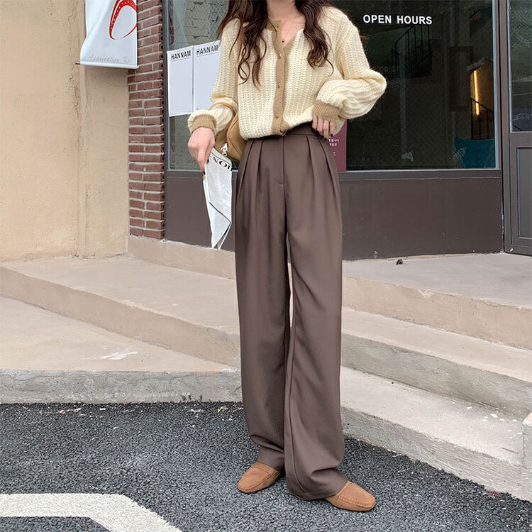 Original price 88.99! New in early autumn! [Timely rain] Korean ins retro design high waist slim casual pants AF199# WPL