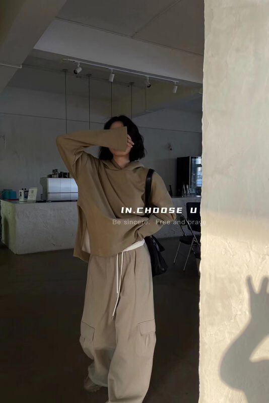 Early autumn new [IN.CHOOSE U] fashionable all-match hooded sweater 69358# CQW