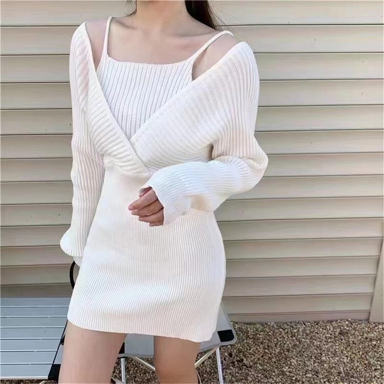 Autumn models are new! [Korean C home] Simple waist and off-shoulder dress 0226# PCZ