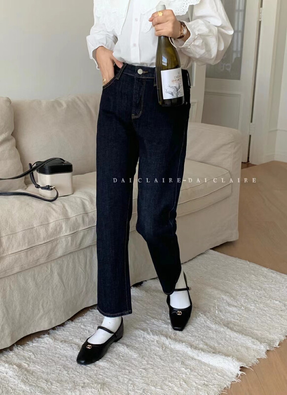 Autumn models are new! [Strictly selected by buyers - Dai Jiaer] Korean all-match straight jeans 91096# CL