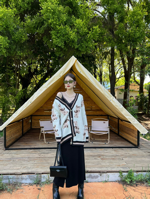 New in autumn! [FEIMAO (YIMAO)] bear print all-match Korean short coat Z-3038# LSL