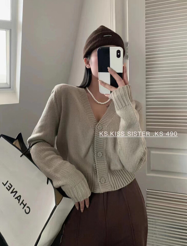 New in autumn! [KS] New loose and versatile solid color knitted cardigan 21786# CQW
